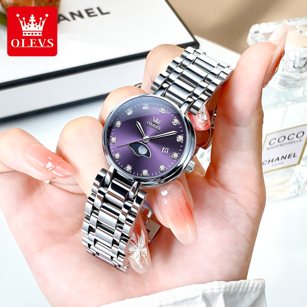 Luxury Watch Cheap - OLEVS Elegant Fashion Purple Rhinestone Dial