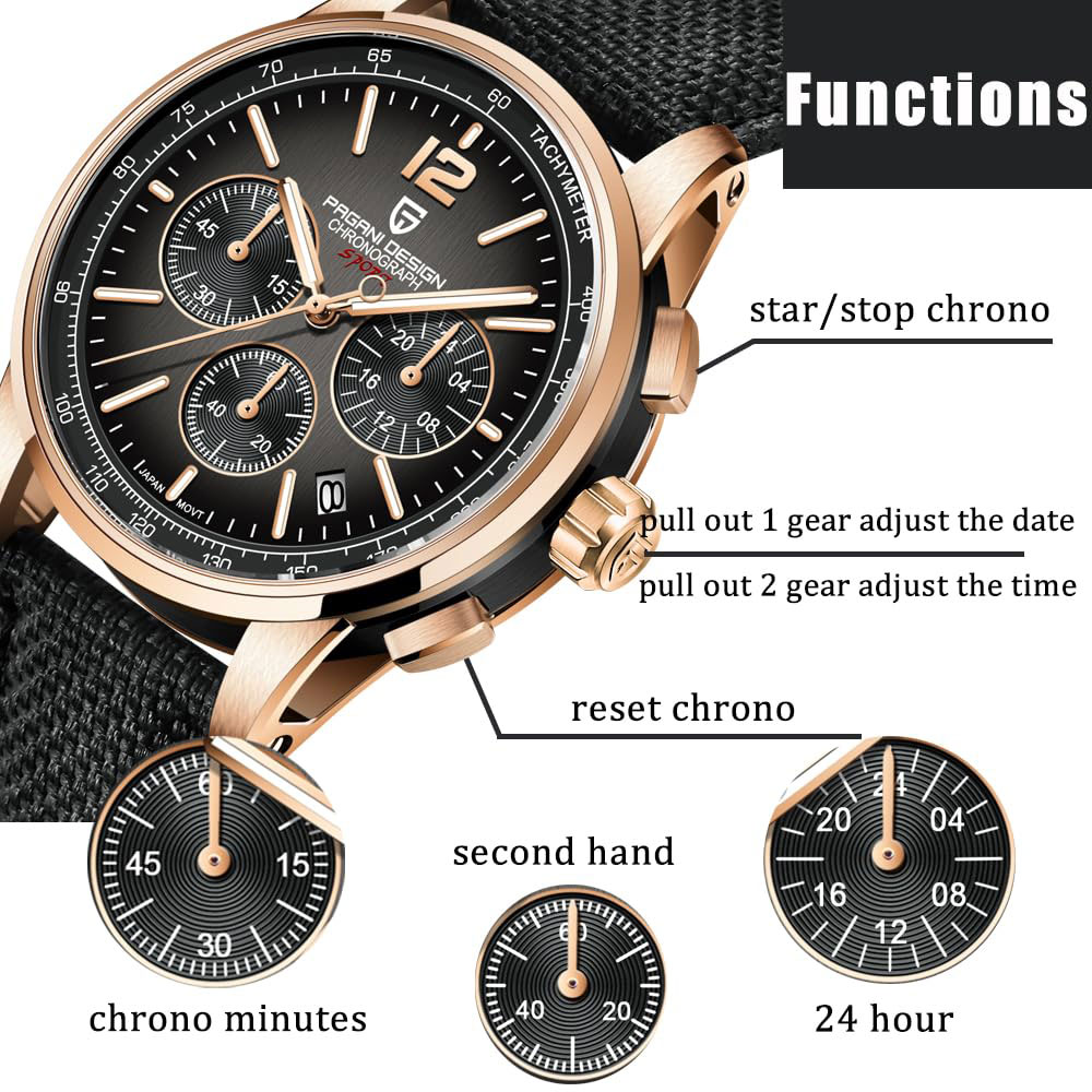 Luxury Watch Collection - PAGANI DESIGN New Mens Watch 41mm