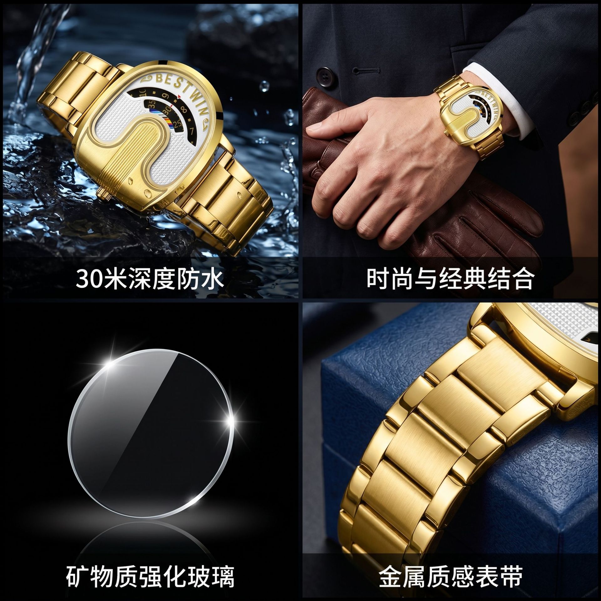 Gold Top Brand Luxury Men Watc - огляд і ціна Luxury Watch Unique