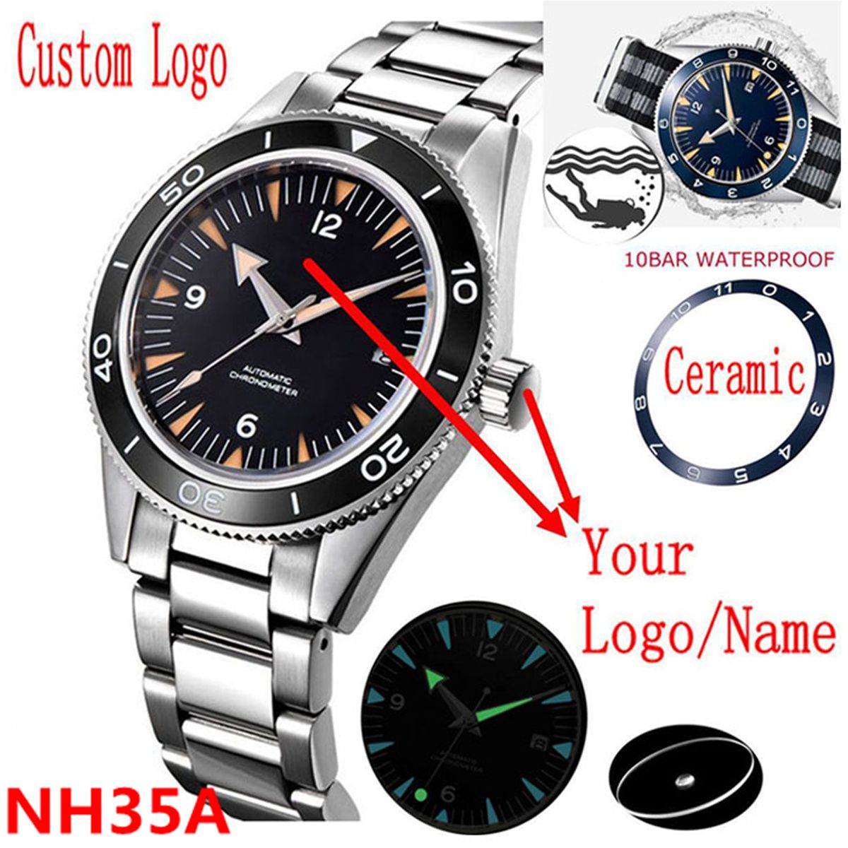 Custom Logo NH35 Movement Watc - огляд і ціна Luxury Watch Collection