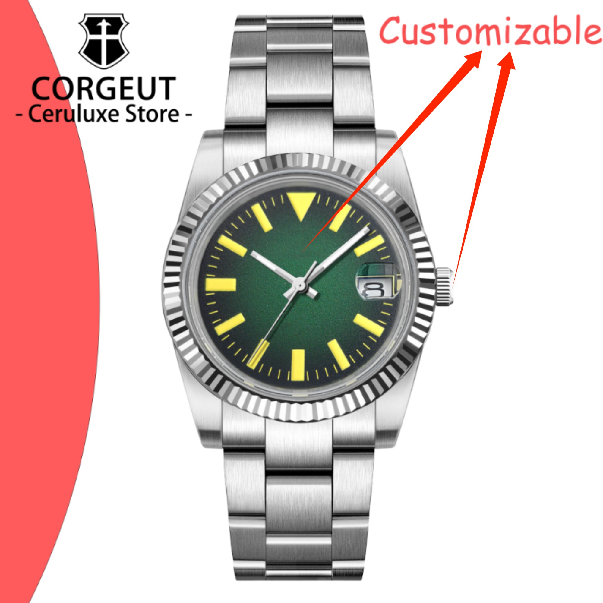 Custom Logo 36/39mm New NH35 A - огляд і ціна Luxury Watch Logo