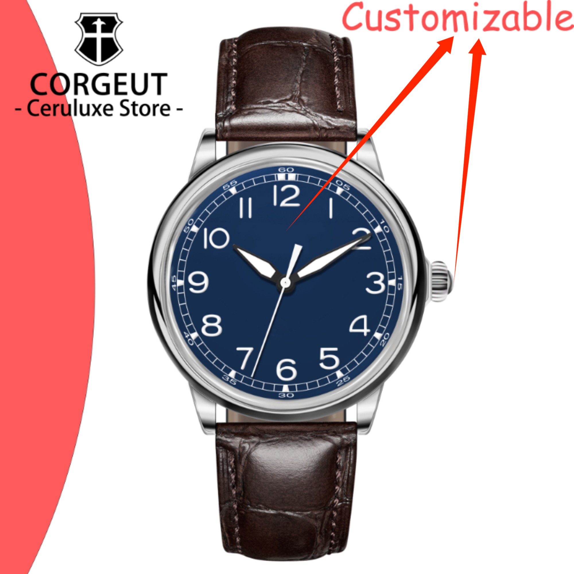 CUSTOM Logo 41mm MIYOTA8215 Au - огляд і ціна Luxury Watch Logo