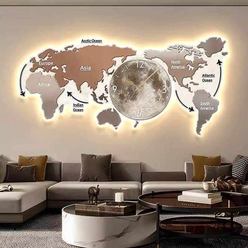 World Map Glowing Wall Clock L - огляд і ціна Luxury Watch Wall Clock